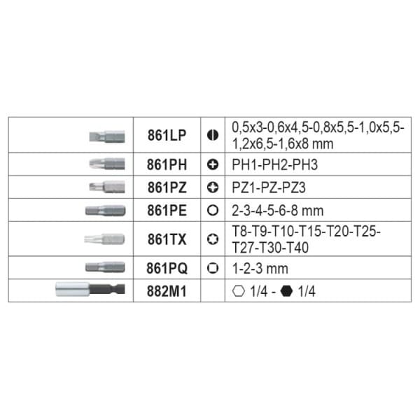 Bộ đầu vặn vít đầu 1/4" 30 chi tiết Beta chính hãng